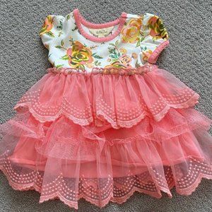 Spring coral flower dress